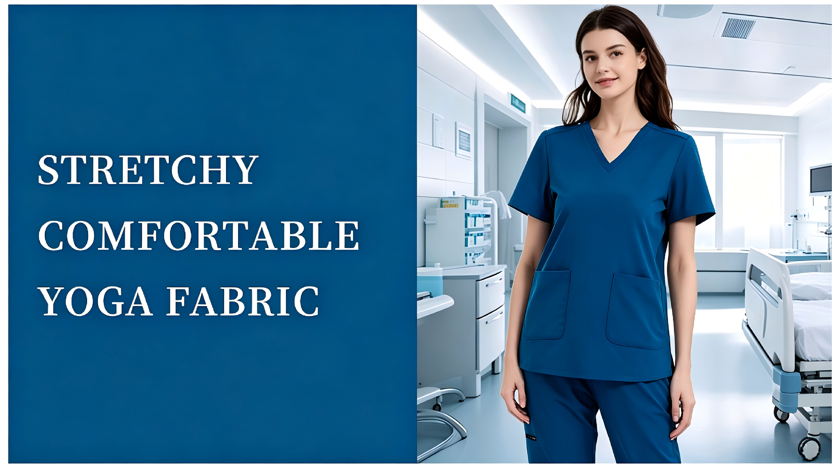Stretch scrub set for comfortable movement