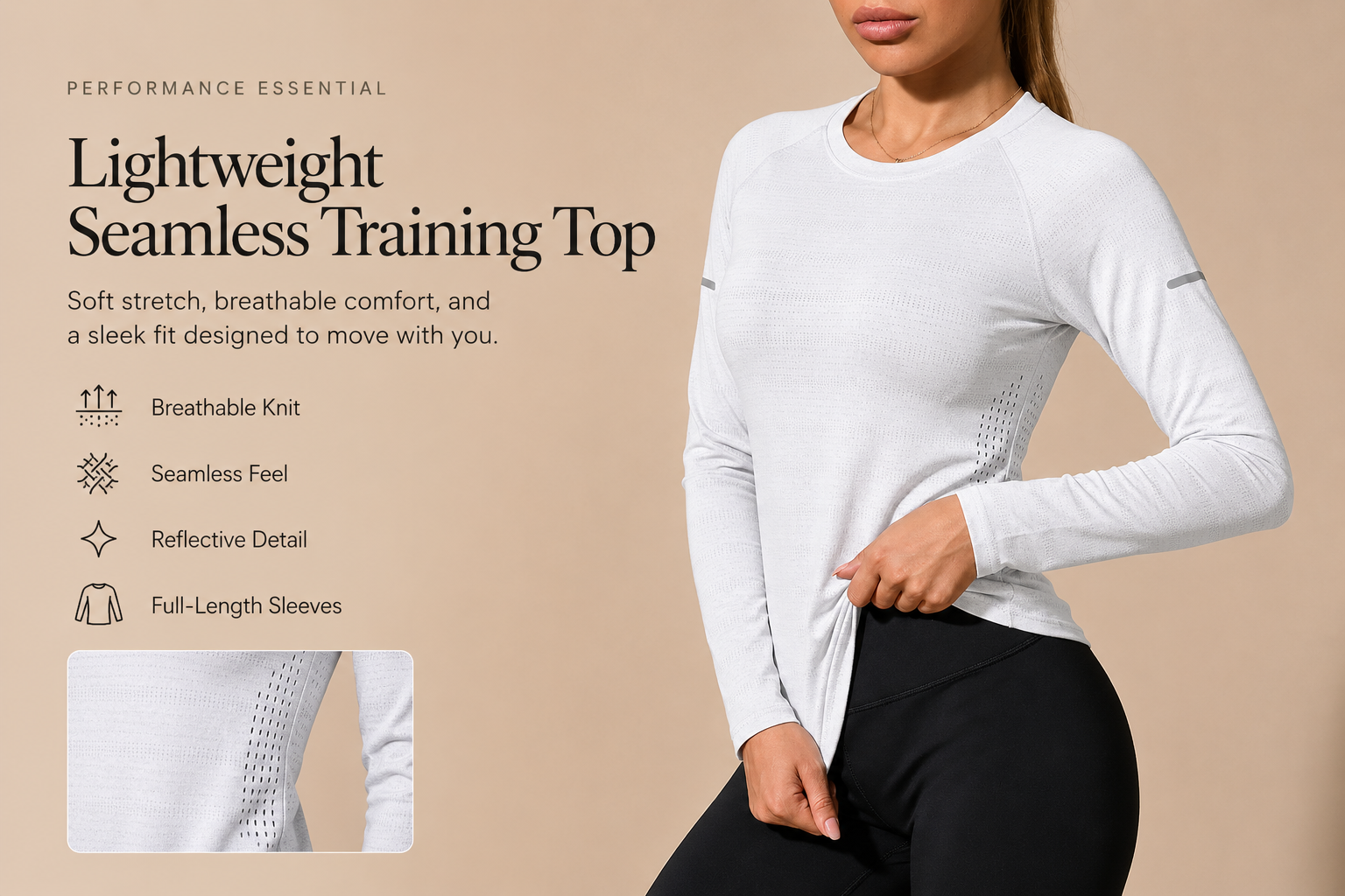 Women's stretch long sleeve top