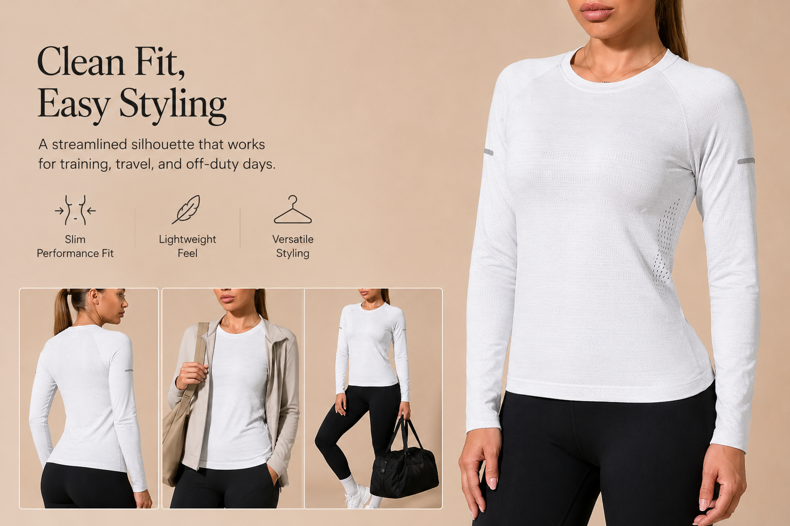 Women's versatile long sleeve top