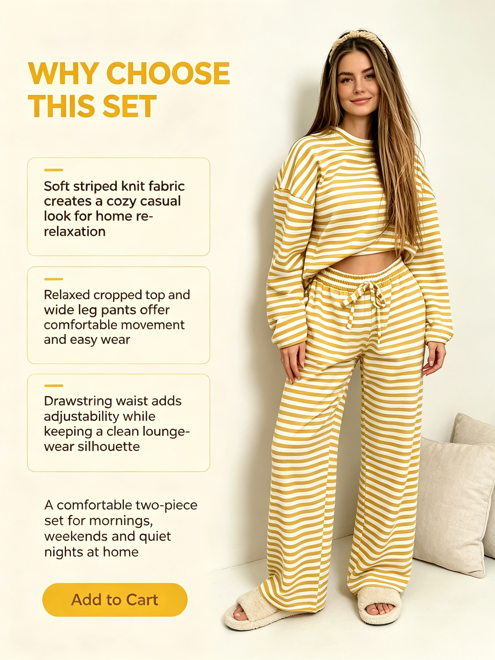 Women's Striped Lounge Set