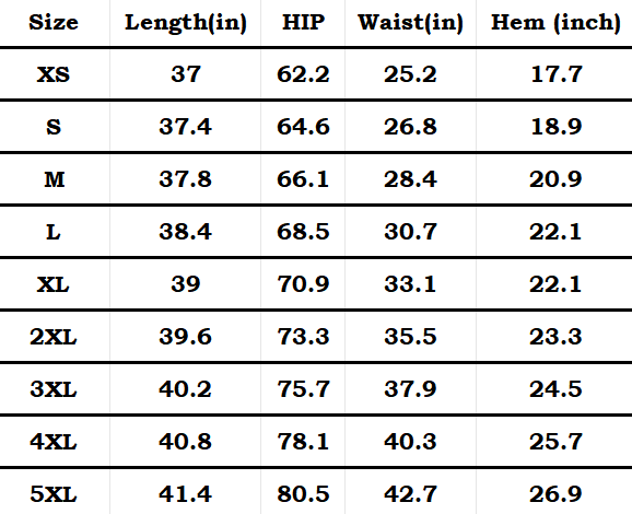 Barrel jeans size chart